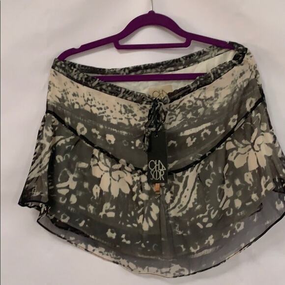 NWT CHASER‎ DRAWSTRING MULTICOLORED SILK SKIRT SZ S - Picture 3 of 7